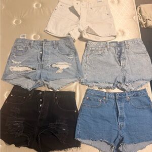 Levi's Women's Jean Shorts - 501 White, Light Blue, Black, Blue